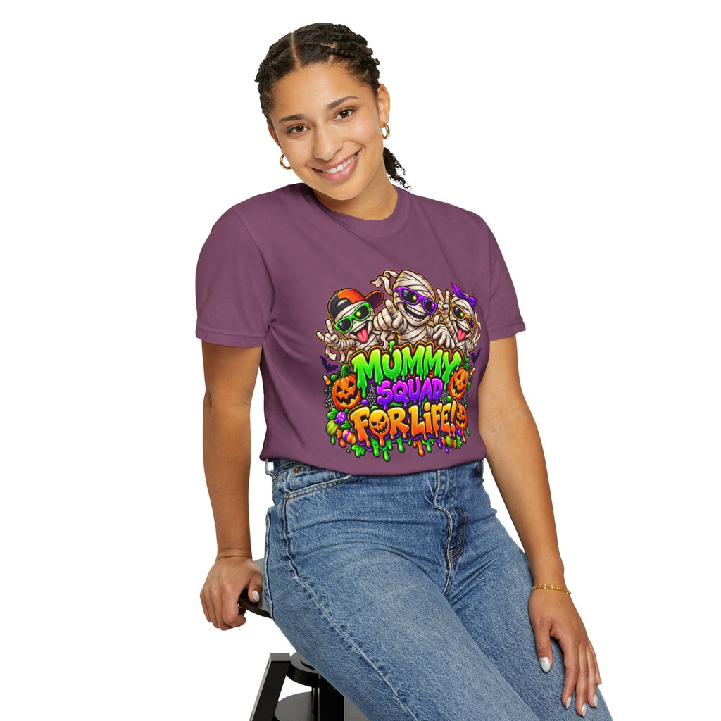 Mummy Squad For Life Halloween T-Shirt – Funny Colorful Mummy Graphic Tee