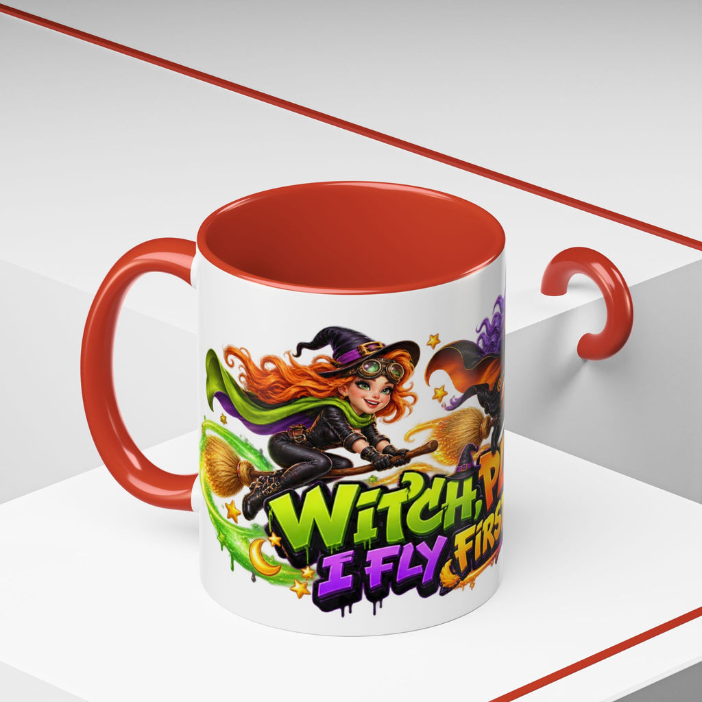 Witch Please I Fly First Class Halloween White Mug