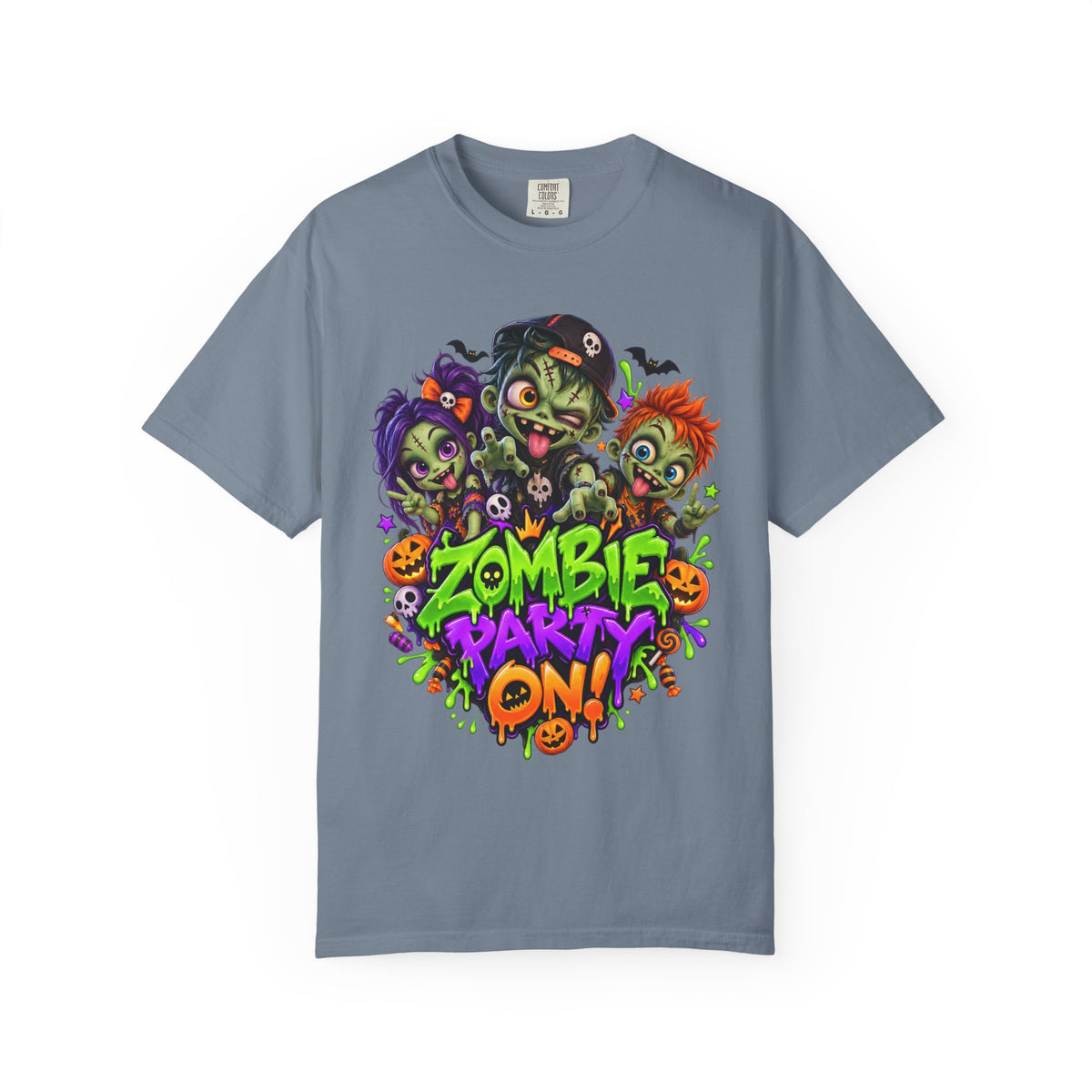 Zombie Party On! – Halloween Zombie Crew Graphic T-Shirt