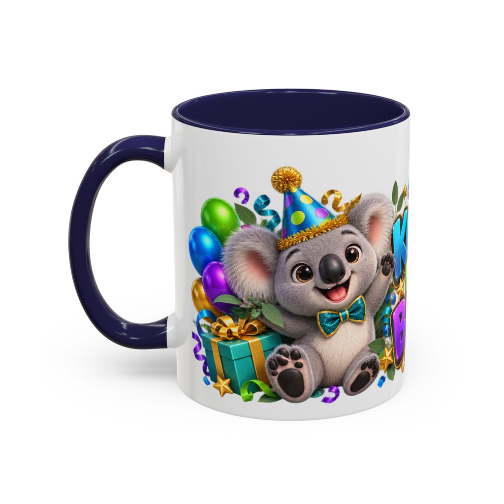 Koala-Fied for a Great Birthday White Mug – Cute Koala Birthday Cup, Colorful Fun Party Gift