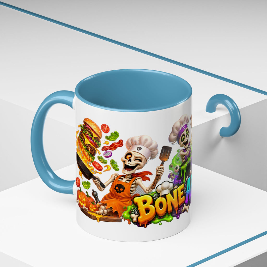 Bone Appetit Skeleton Chefs Halloween White Mug