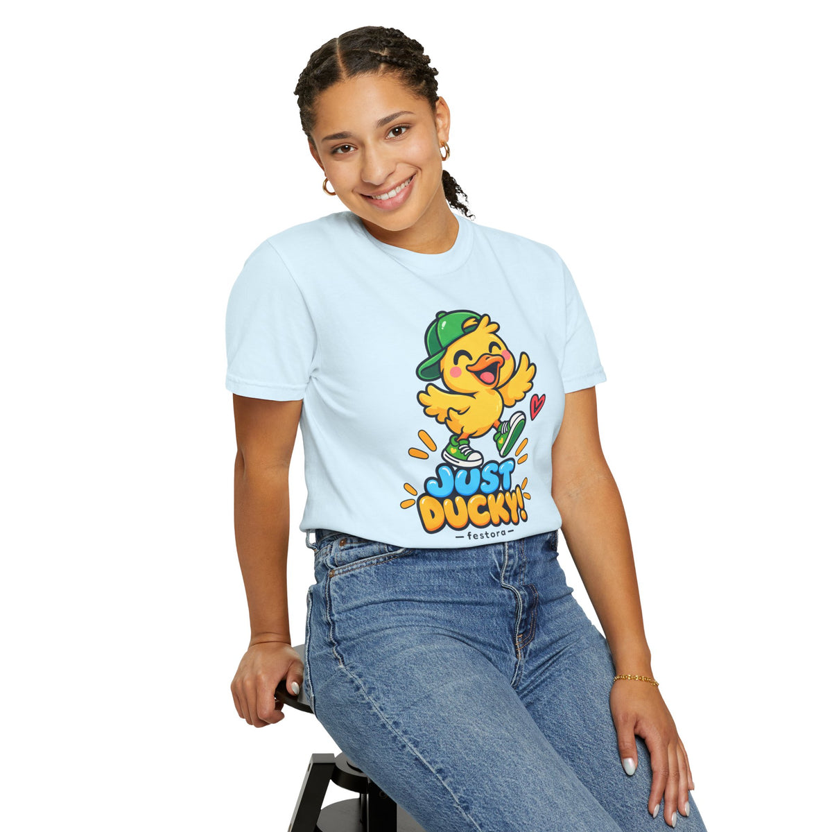 Just Ducky! – Cute Happy Duck Graphic T-Shirt