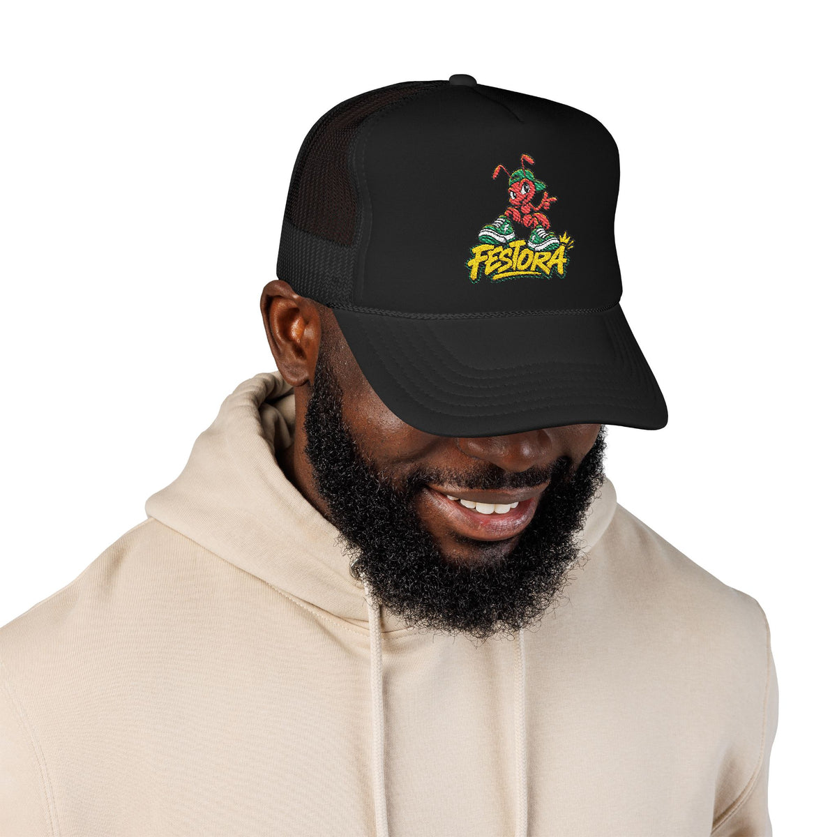 Festora Ant Mascot Trucker Cap – Embroidered Streetwear Hat