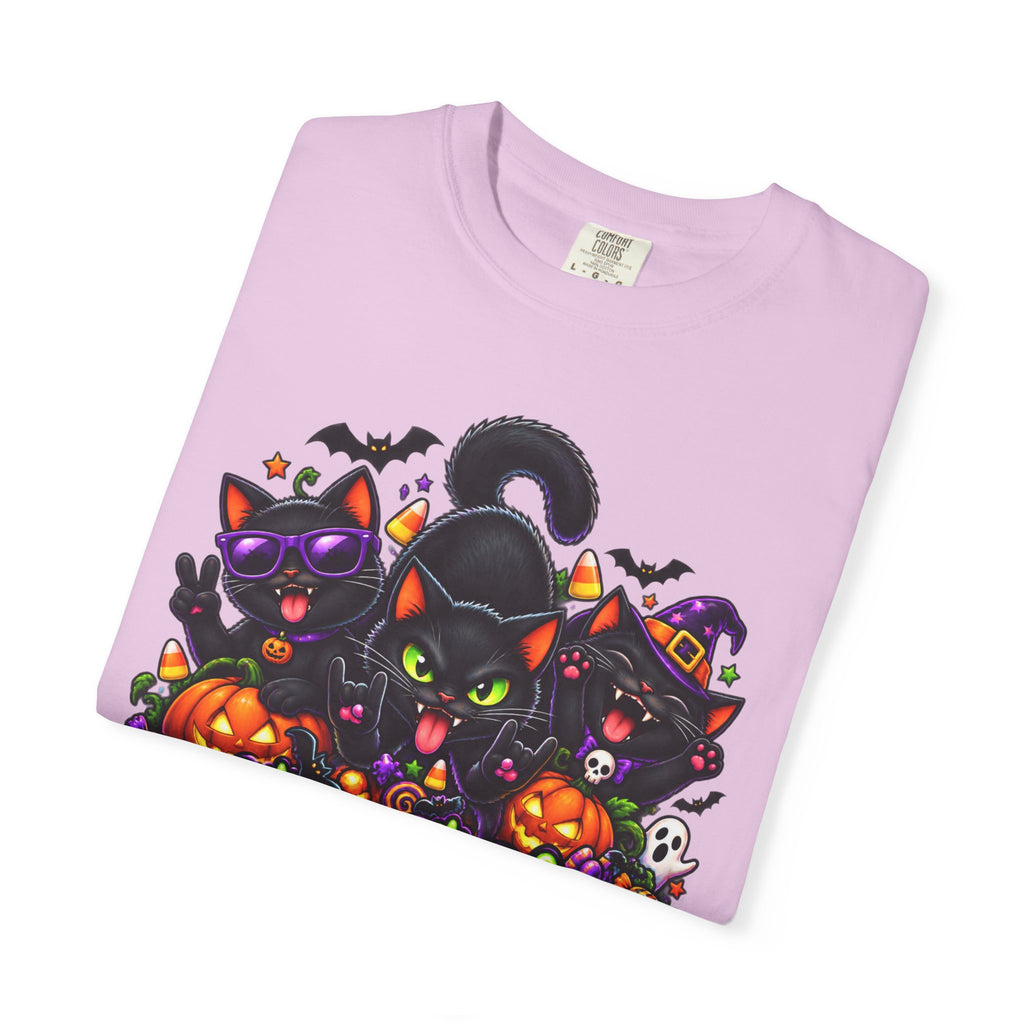 Midnight Mischief Halloween T-Shirt – Funny Black Cat Graphic Tee