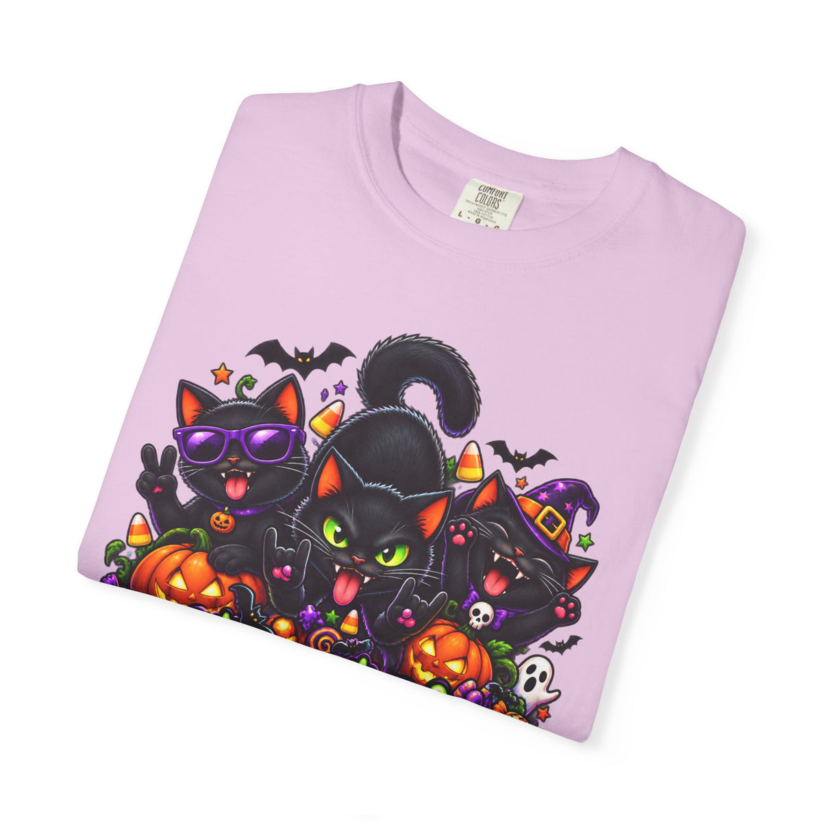 Midnight Mischief Halloween T-Shirt – Funny Black Cat Graphic Tee