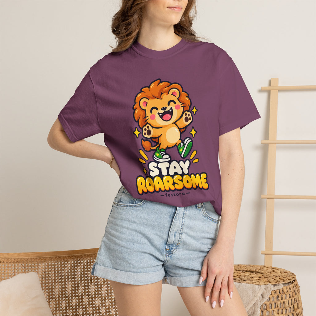 Stay Roarsome – Cute Happy Lion Graphic T-Shirt