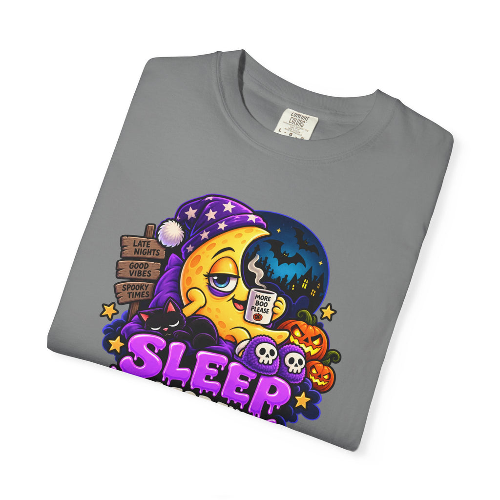 Sleep Is for the Living – Funny Halloween Moon T-Shirt