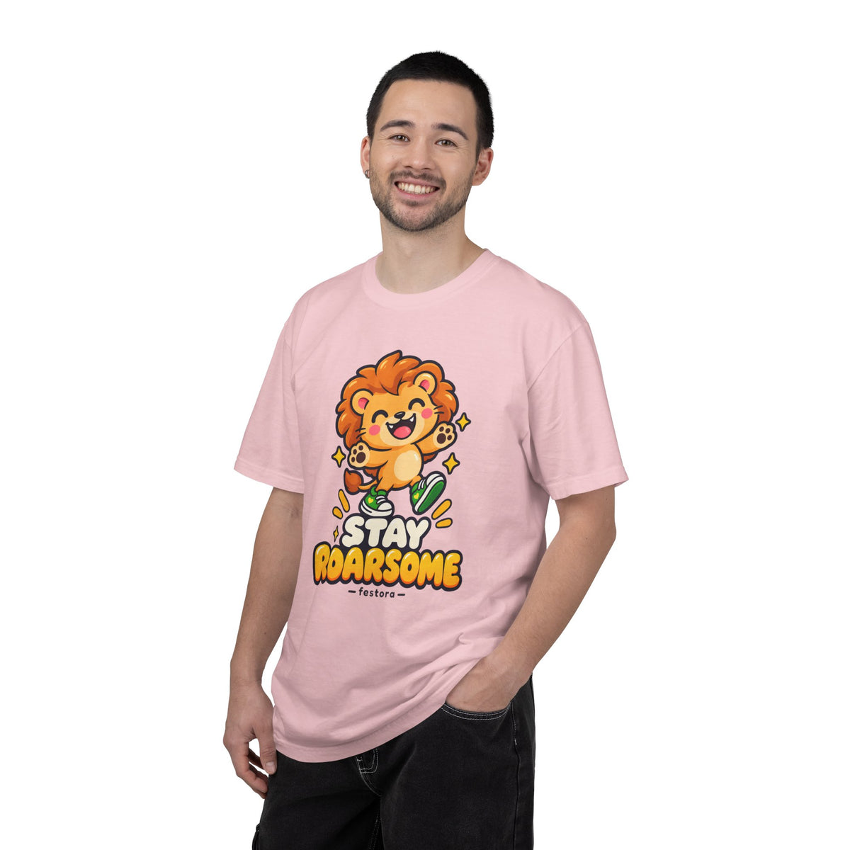 Stay Roarsome – Cute Happy Lion Graphic T-Shirt