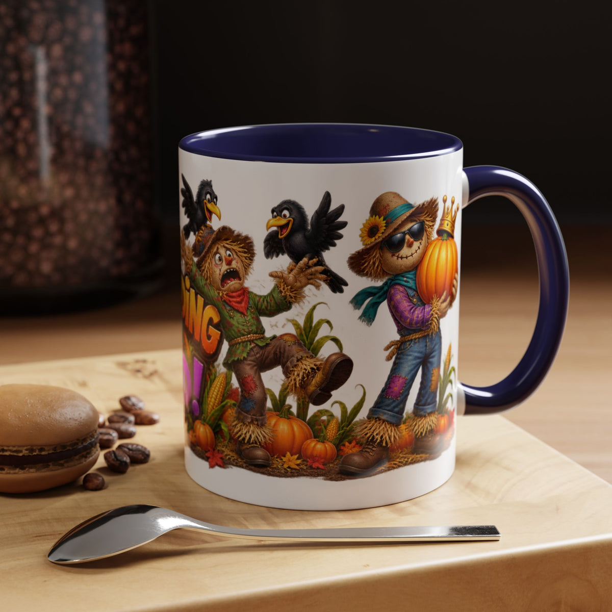 Outstanding in Our Field Funny Scarecrow Halloween White Mug