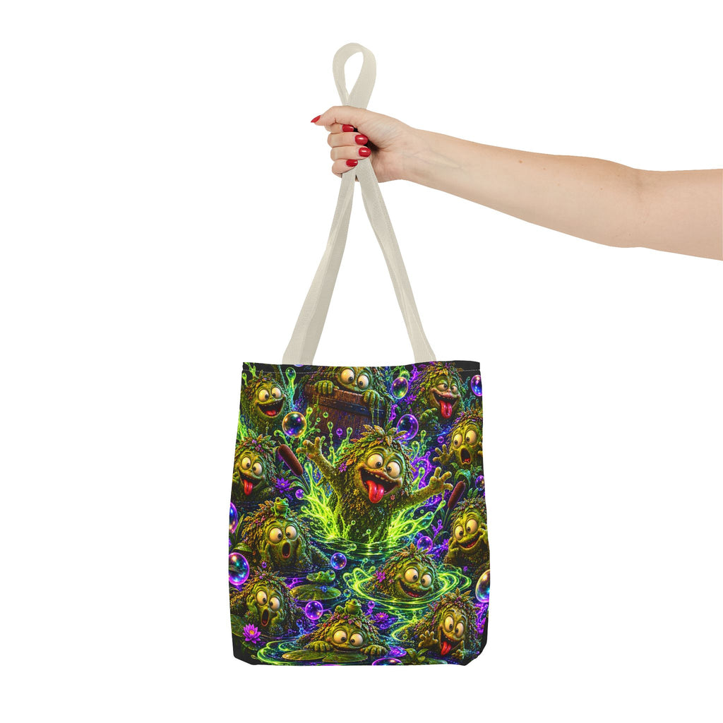 Cosmic Jellyfish Tote Bag – Neon Deep-Sea Galaxy Beach Tote