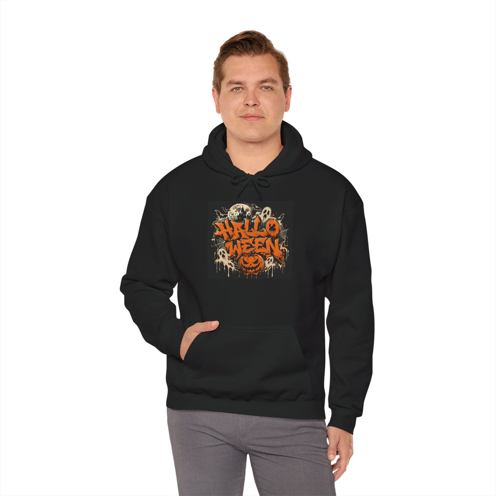 Halloween Graffiti Hoodie - Spooky Ghosts & Pumkin Graphic Sweatshirt