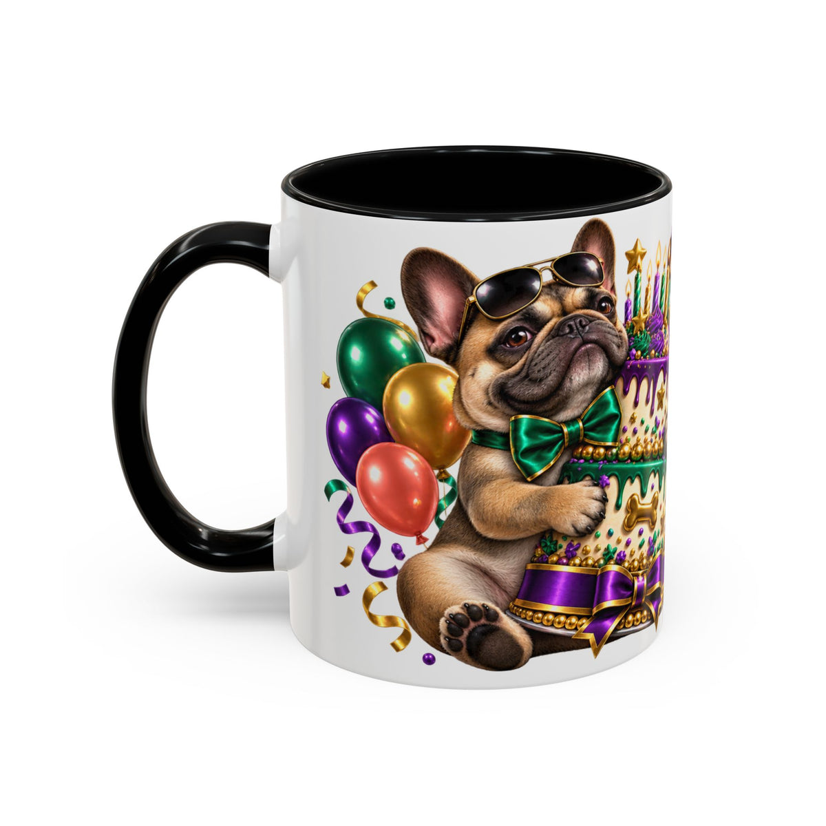 Built for Cake Born to Party French Bulldog White Mug