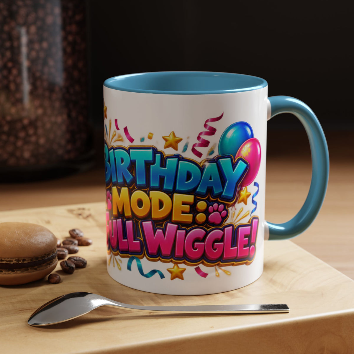 Birthday Mode Full Wiggle Corgi White Mug