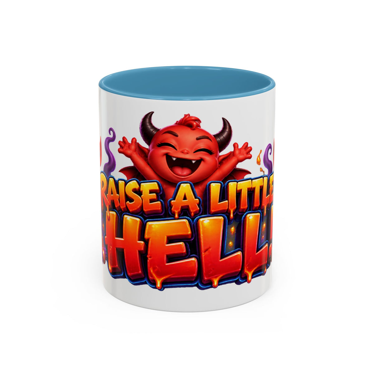 Raise a Little Hell Cute Devils Halloween White Mug