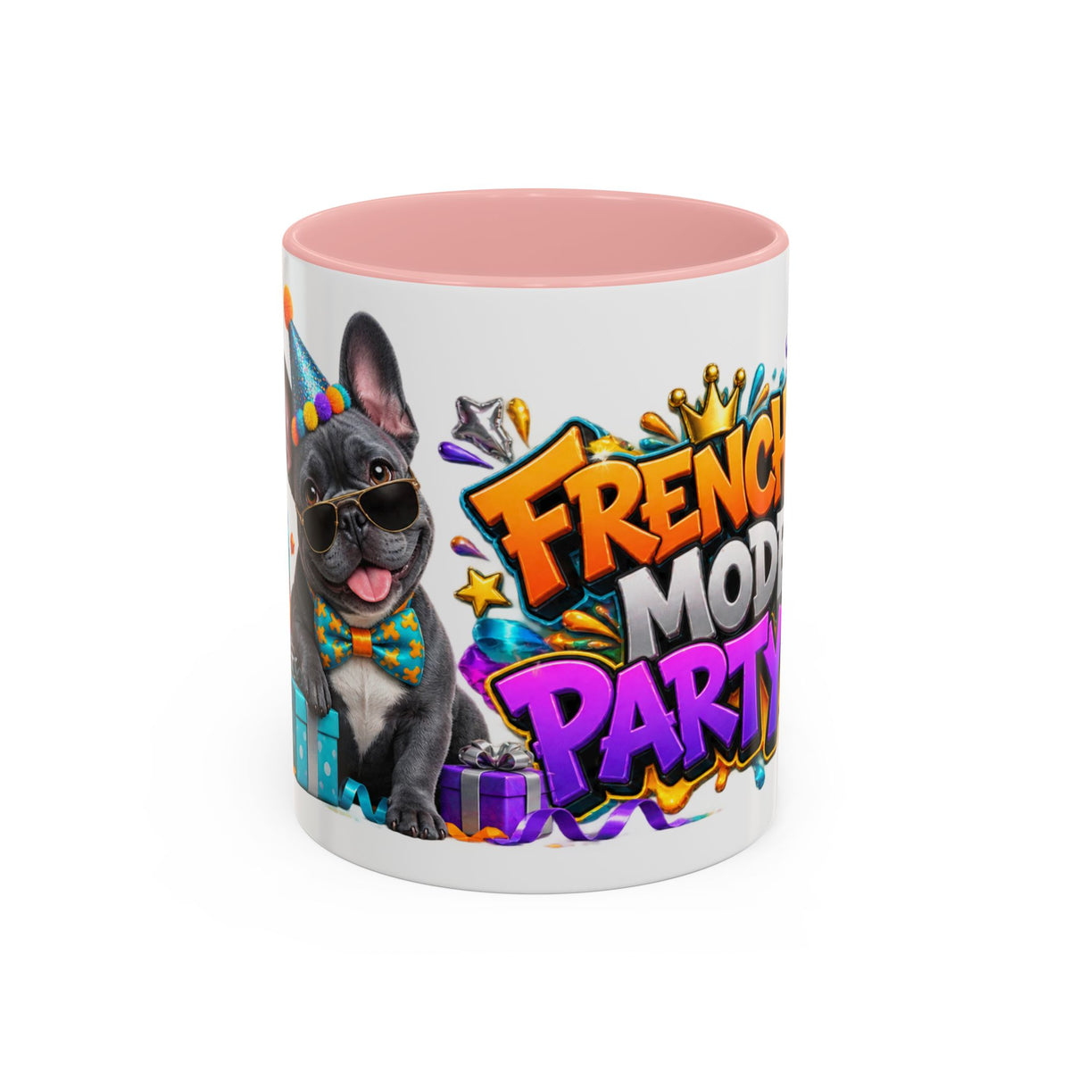 Frenchie Mode Party On French Bulldog Birthday White Mug