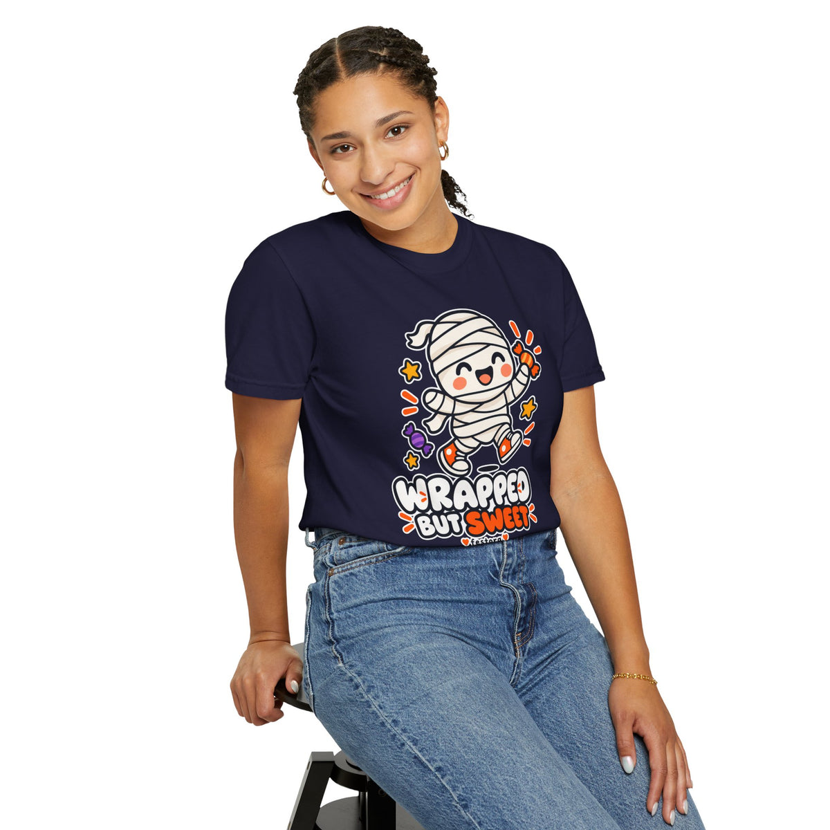 Wrapped but Sweet Halloween T-Shirt | Cute Mummy Graphic Tee