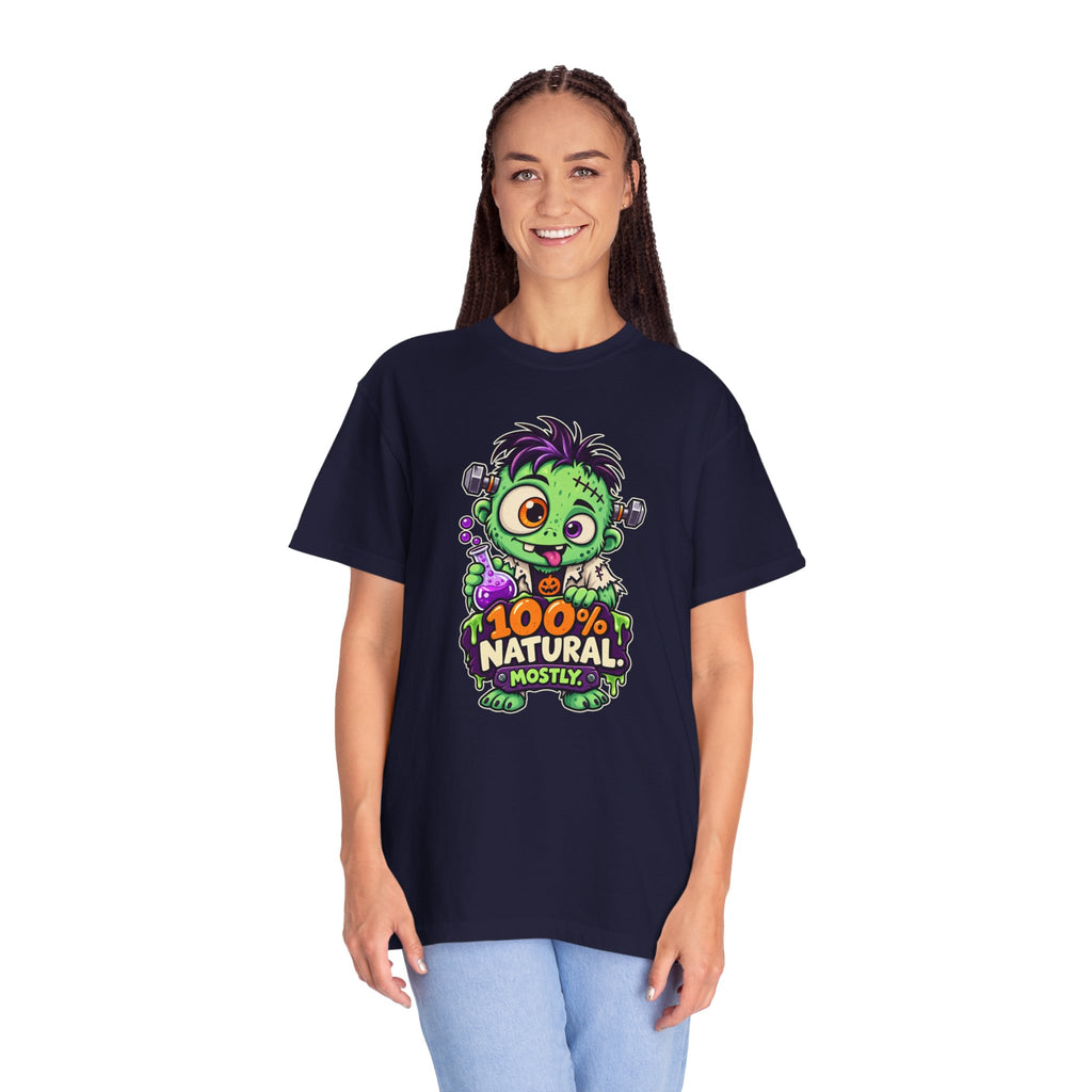 100% Natural. Mostly. – Cute Halloween Lab Monster T-Shirt