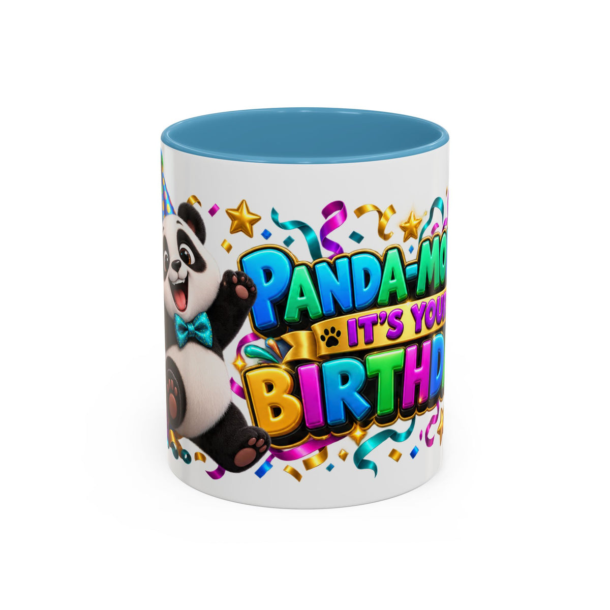 Panda-Monium! It’s Your Birthday White Mug – Cute Panda Birthday Cup, Colorful Fun Party Gift
