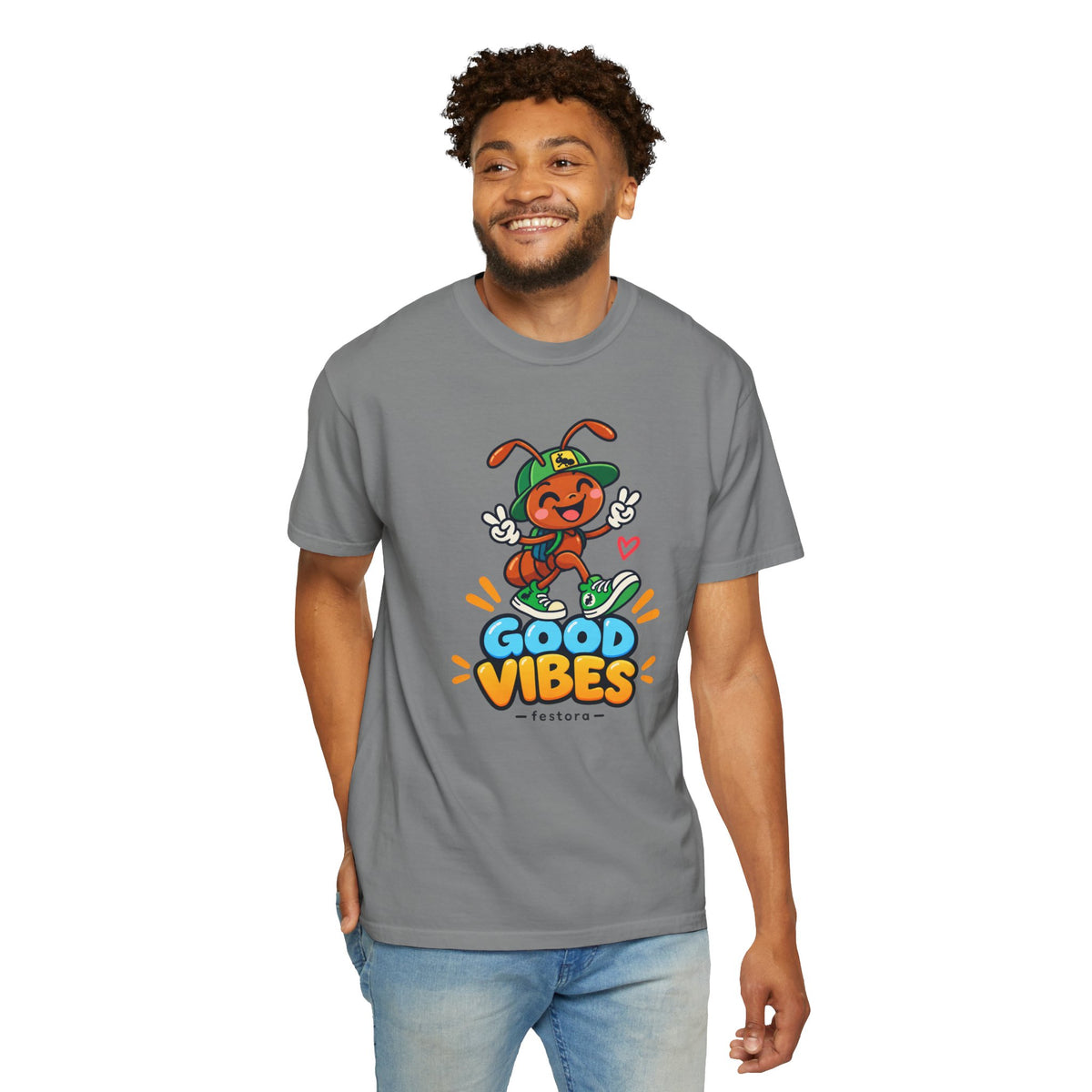 Good Vibes – Happy Ant Graphic T-Shirt