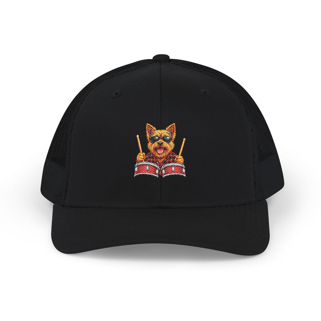 Milo the Drummer Dog embroidered Trucker cap