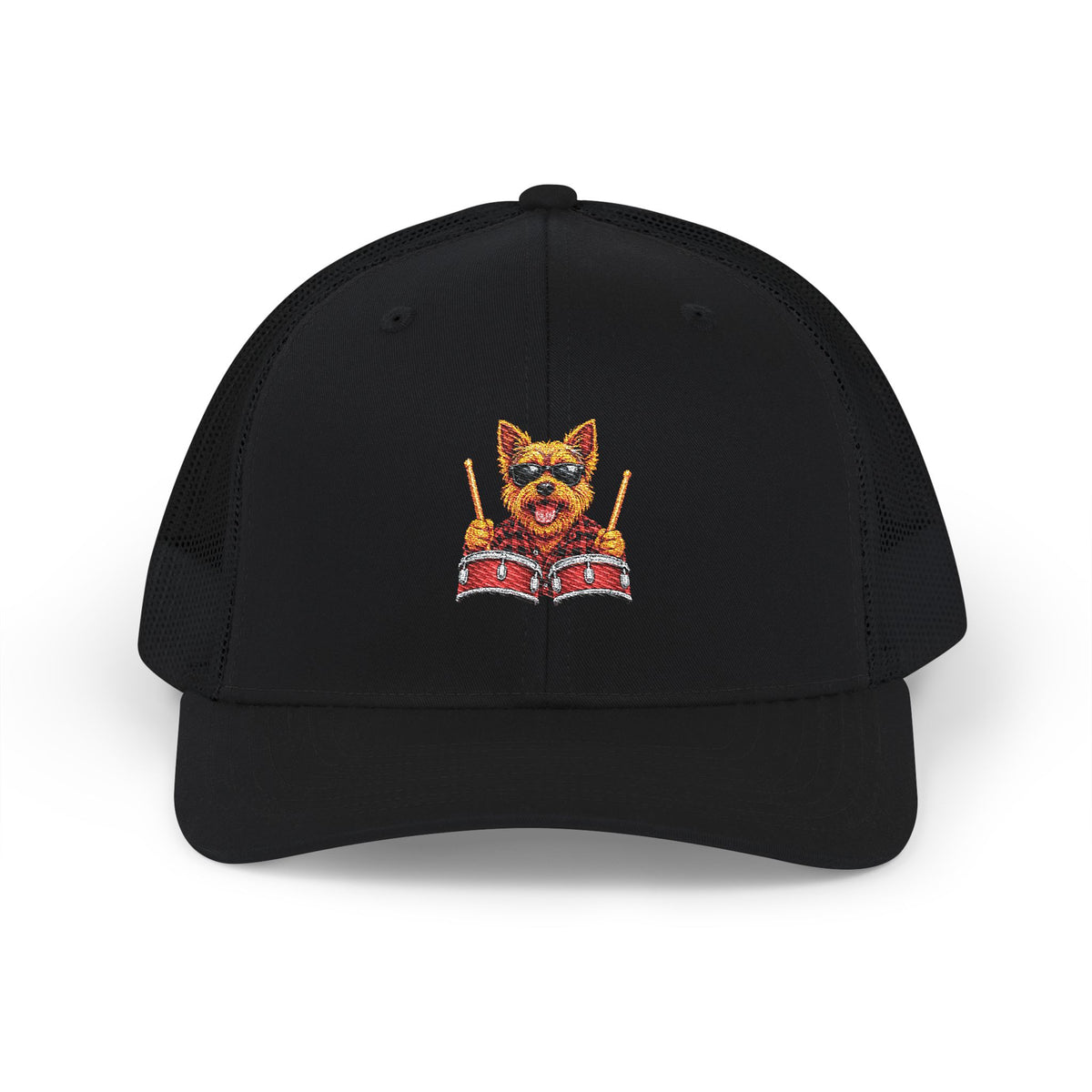 Milo the Drummer Dog embroidered Trucker cap