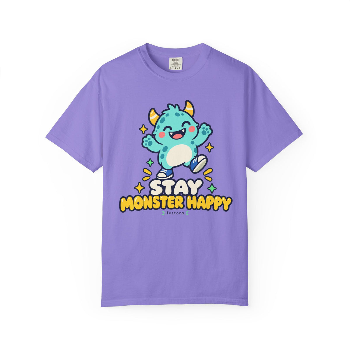 Stay Monster Happy – Cute Monster Graphic T-Shirt