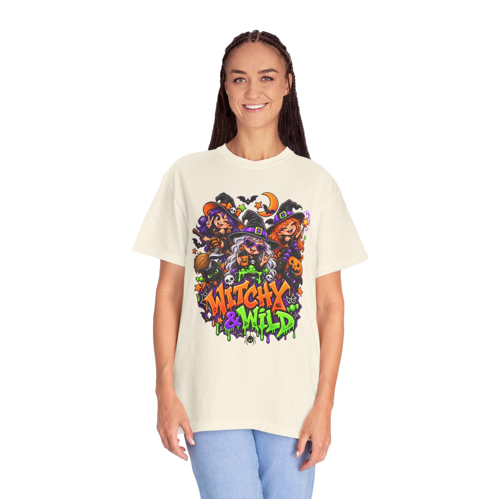Witchy & Wild – Halloween Witch Crew Graphic T-Shirt