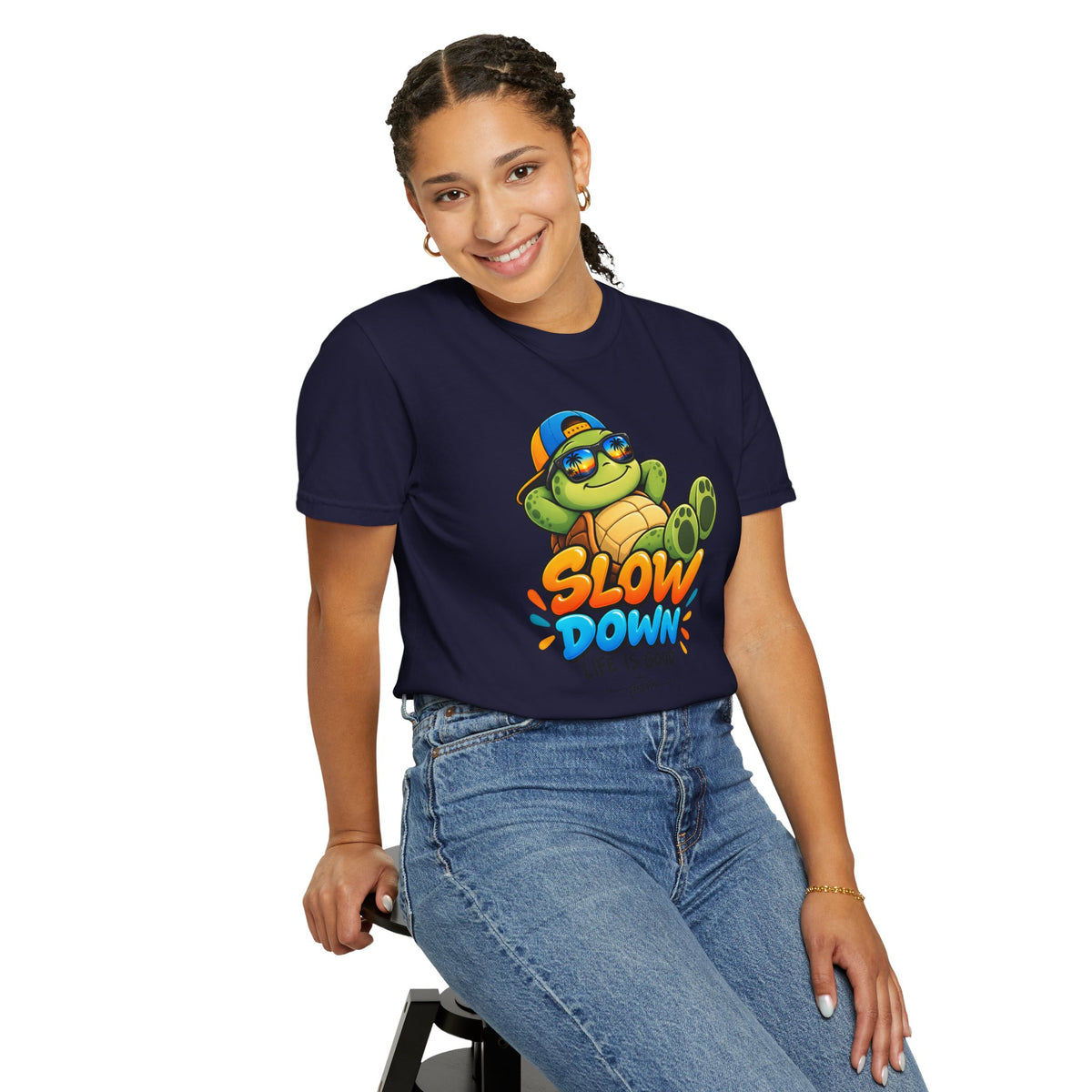 Slow Down, Life Is Good – Turtle Graphic T-Shirt | Festora Everyday