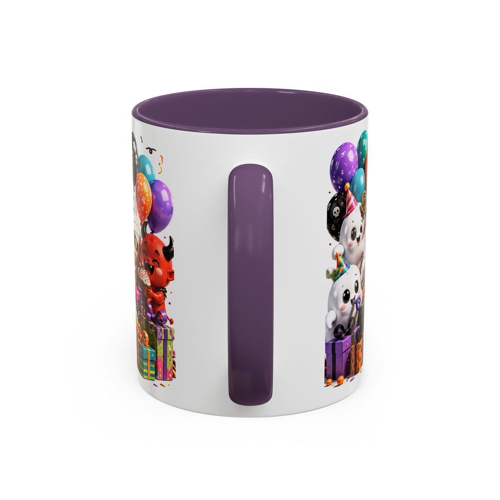 Happy Birthday Accent Coffee Mug — Colorful 3D Birthday Party Design (11/15oz)