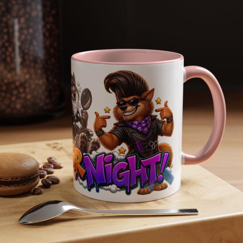 Bad Hair Night Funny Werewolf Barber Halloween White Mug