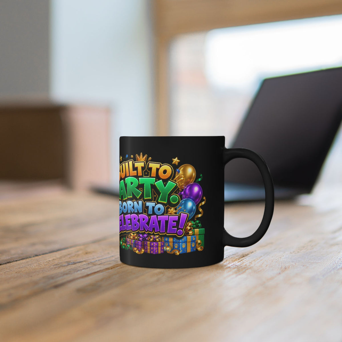 Built to Party English Bulldog Birthday Black Mug