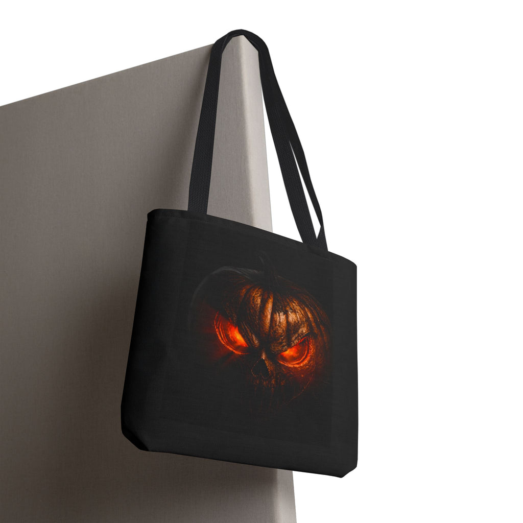 Spider Web Tote Bag — Creepy Red-Eyed Spider Halloween Grocery Tote