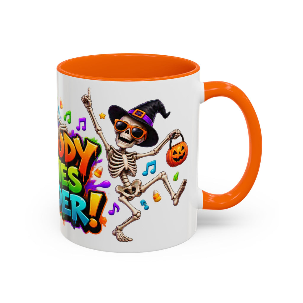 No Body Parties Harder Halloween Skeleton Party White Mug