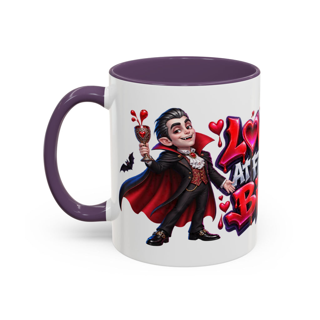 Love at First Bite Funny Vampire Halloween White Mug