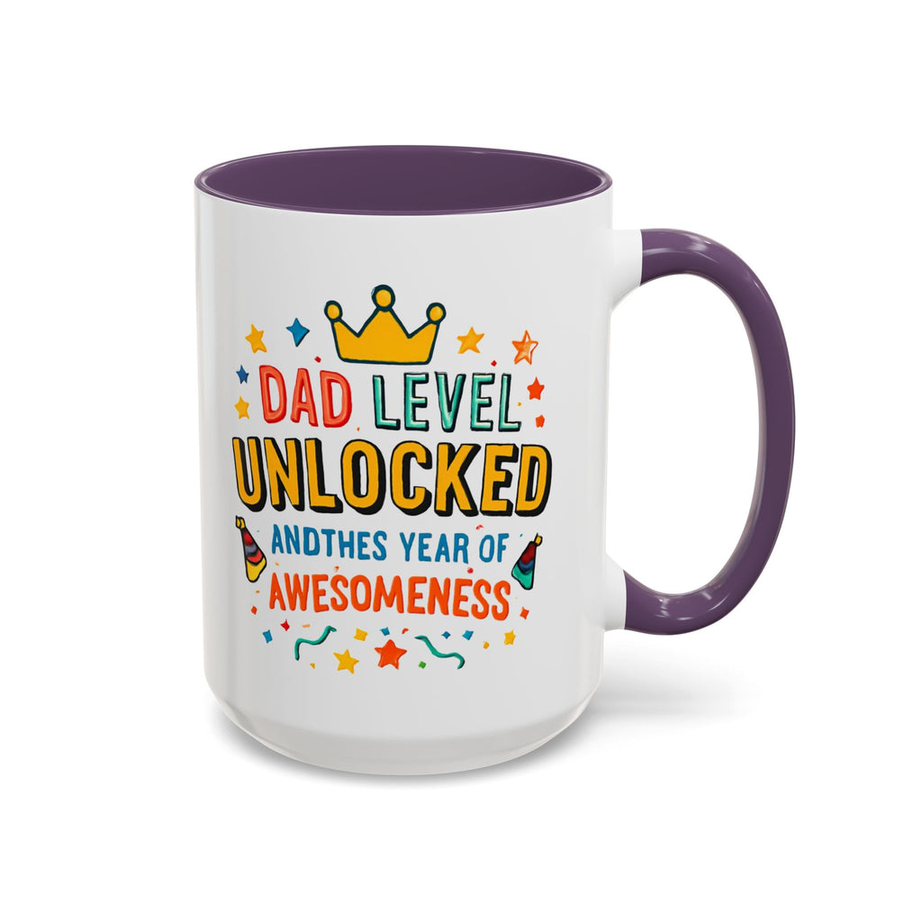 Dad Level Unlocked Coffee Mug – Funny Father’s Day 11/15oz Accent Mug