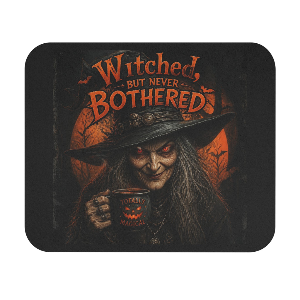 Witched But Never Bothered Witch Mouse Pad — Halloween Office Desk Mat