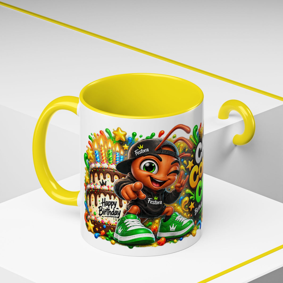 Festora Ant Birthday Mug – Cake Confetti Chaos Coffee Cup