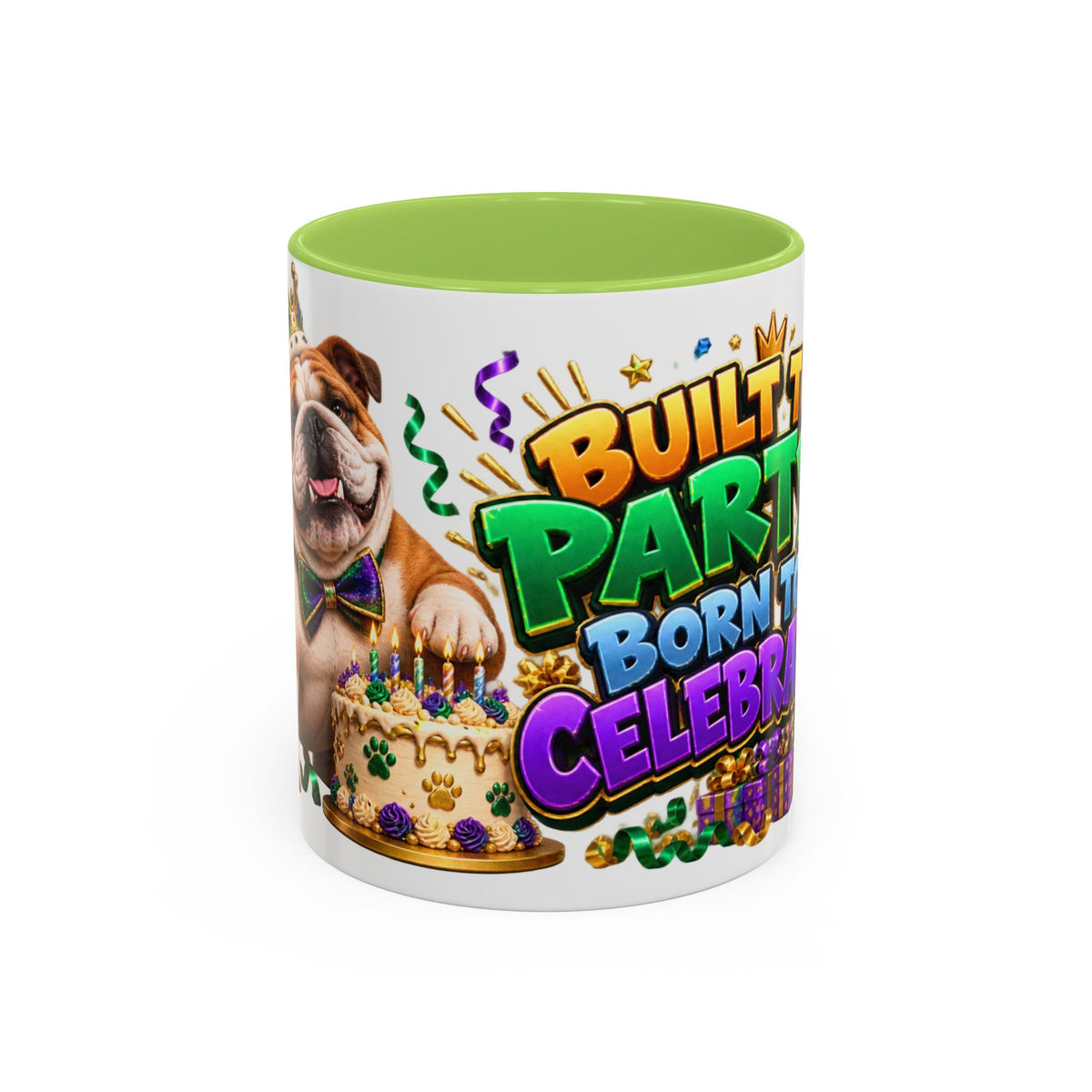 Built to Party English Bulldog Birthday White Mug