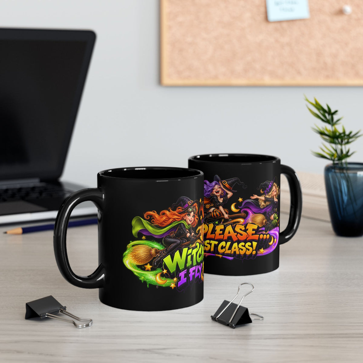 Witch Please I Fly First Class Halloween Black Mug