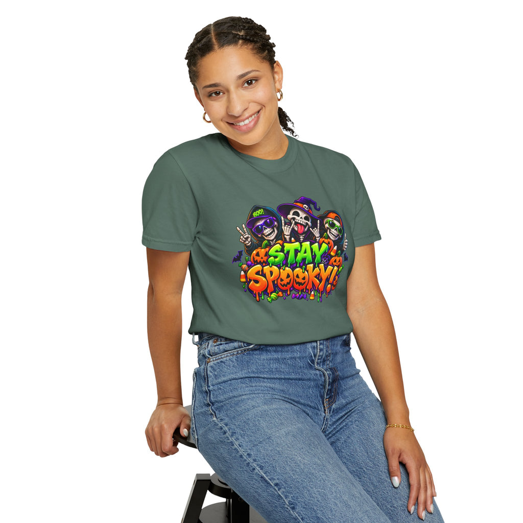 Stay Spooky Halloween T-Shirt – Funny Skeleton Crew Colorful Graphic Tee