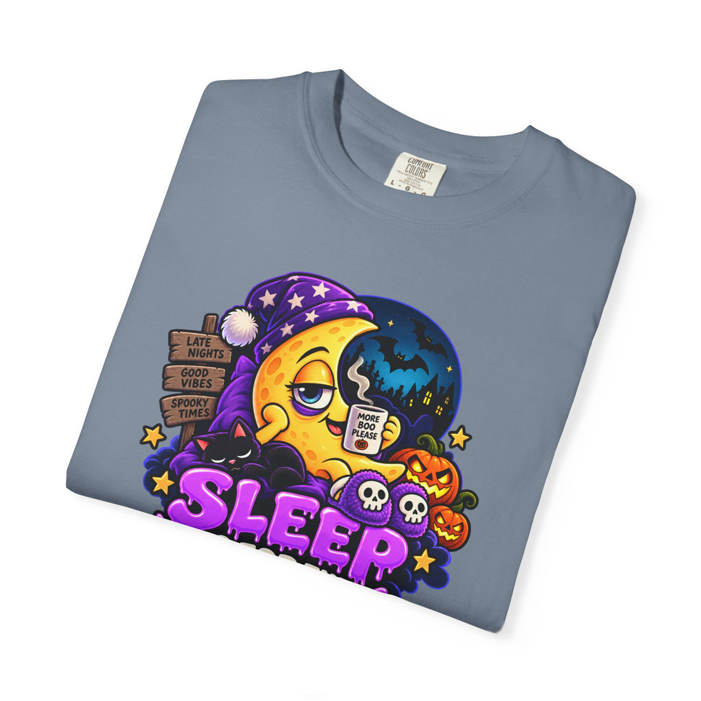 Sleep Is for the Living – Funny Halloween Moon T-Shirt