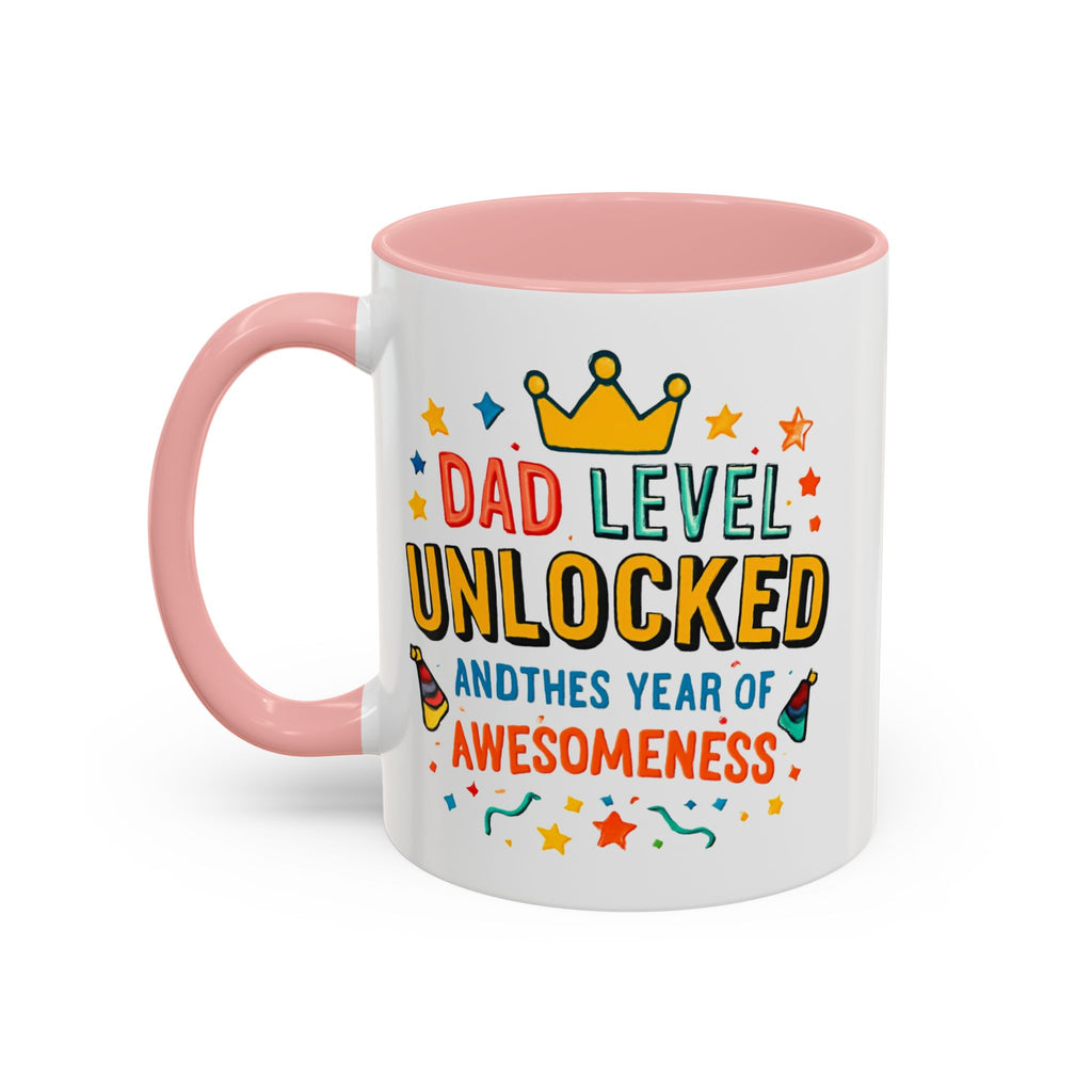 Dad Level Unlocked Coffee Mug – Funny Father’s Day 11/15oz Accent Mug