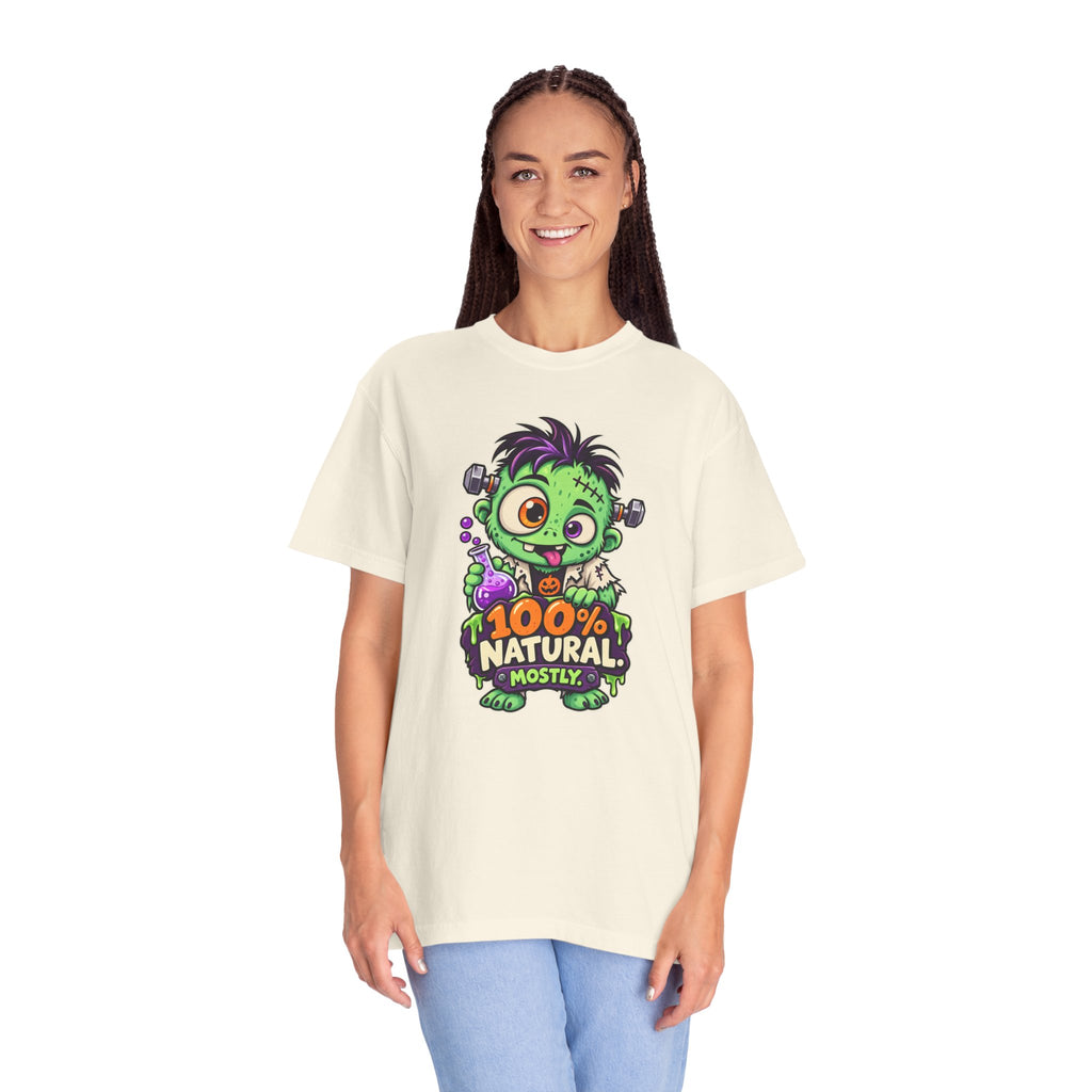 100% Natural. Mostly. – Cute Halloween Lab Monster T-Shirt