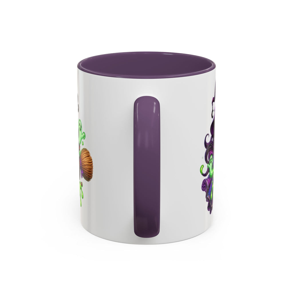 Brewing Up Trouble Witches Halloween White Mug