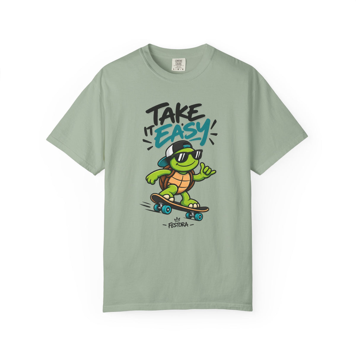 Take It Easy Skate Turtle Graphic T-Shirt | Festora Everyday