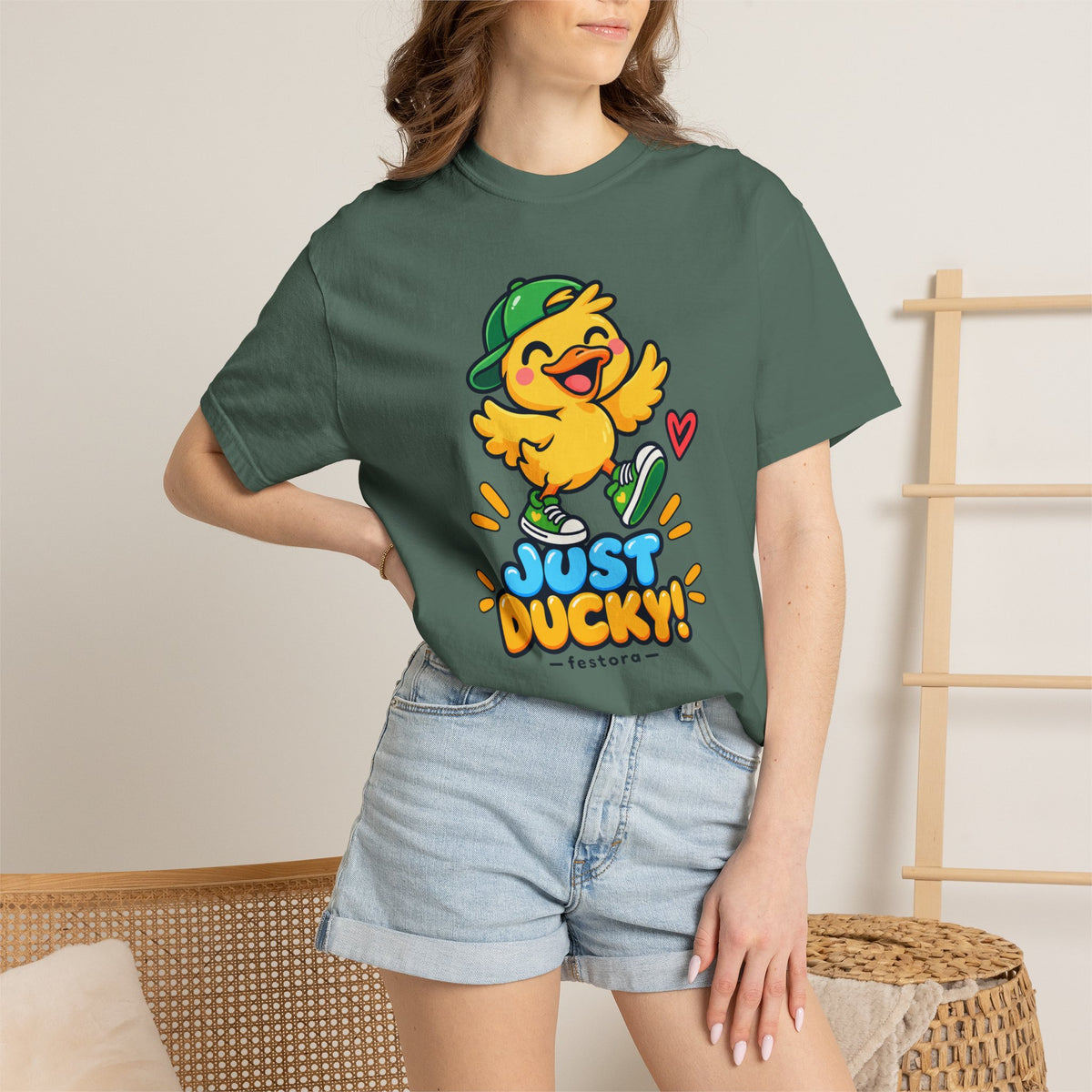 Just Ducky! – Cute Happy Duck Graphic T-Shirt