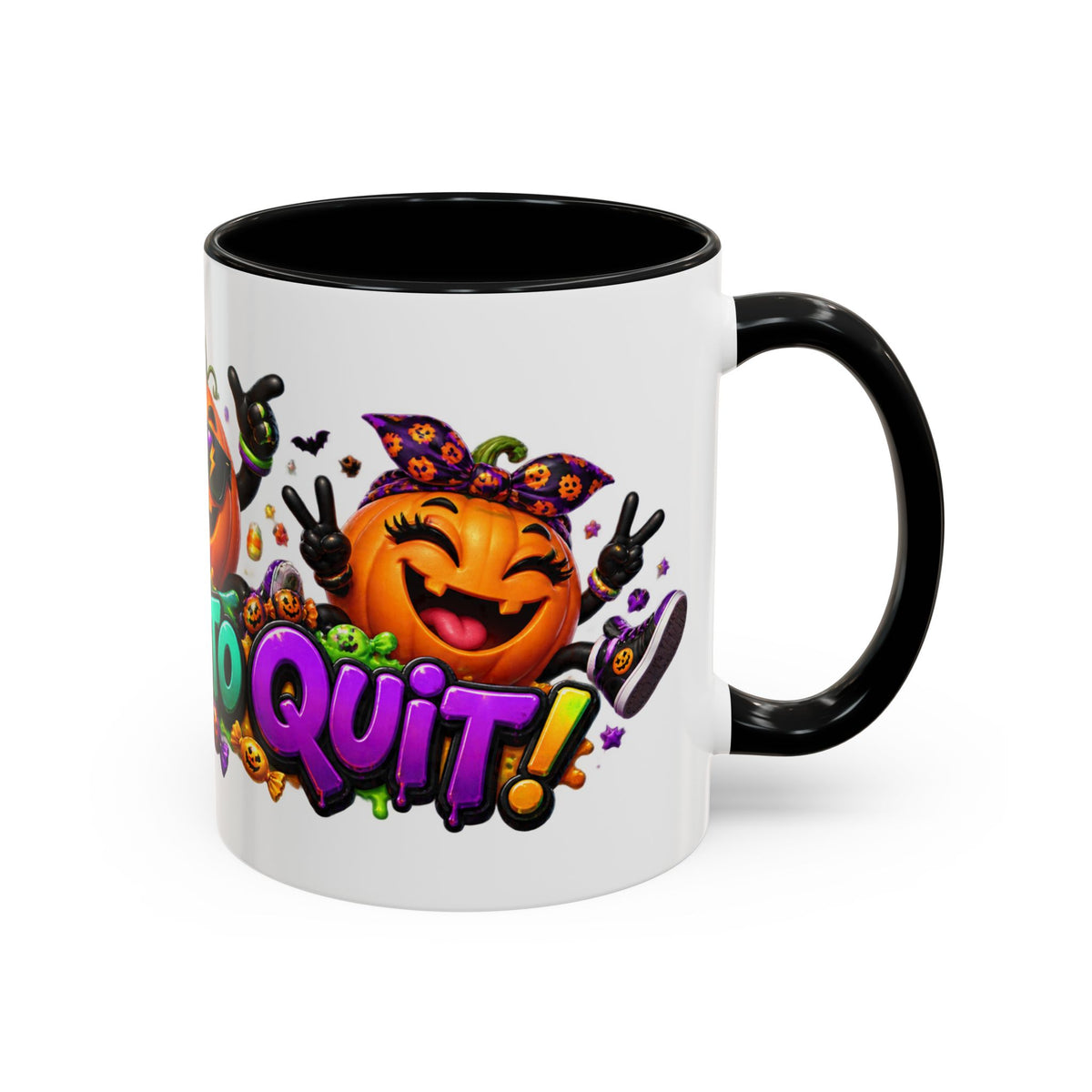 Too Lit to Quit Halloween Pumpkin Party White Mug