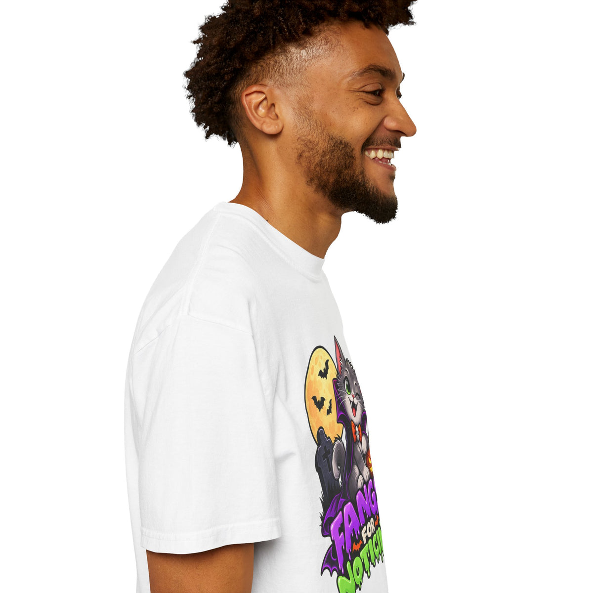 Fangs for Noticing – Cute Vampire Cat Halloween T-Shirt