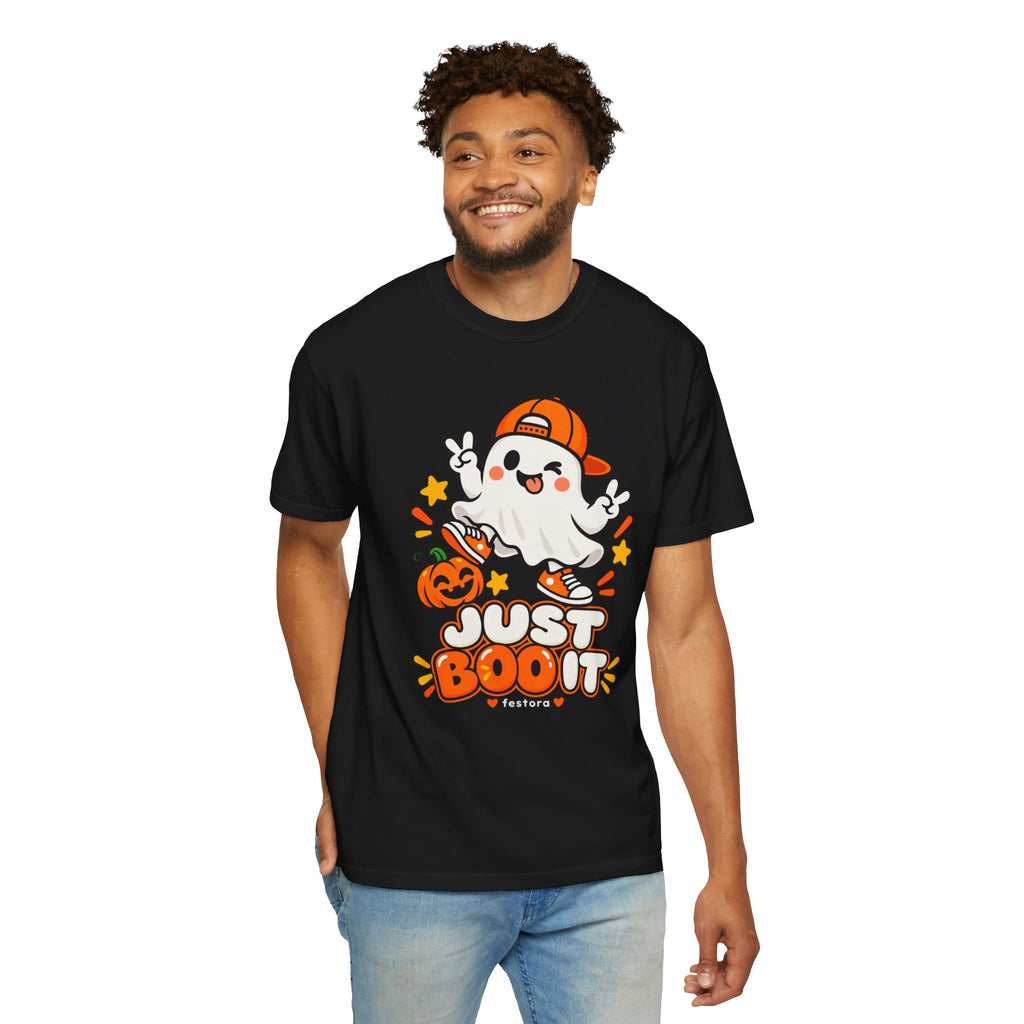 Just Boo It Halloween T-Shirt | Cute Skater Ghost Graphic Tee