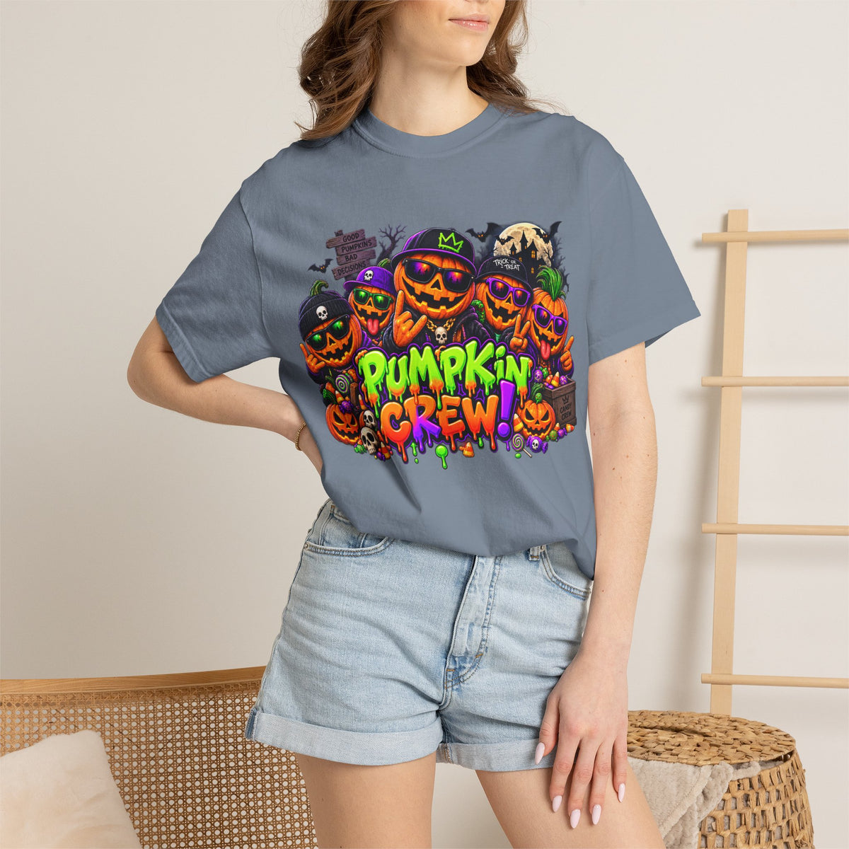 Pumpkin Crew Halloween T-Shirt – Funny Jack O’ Lantern Graphic Tee